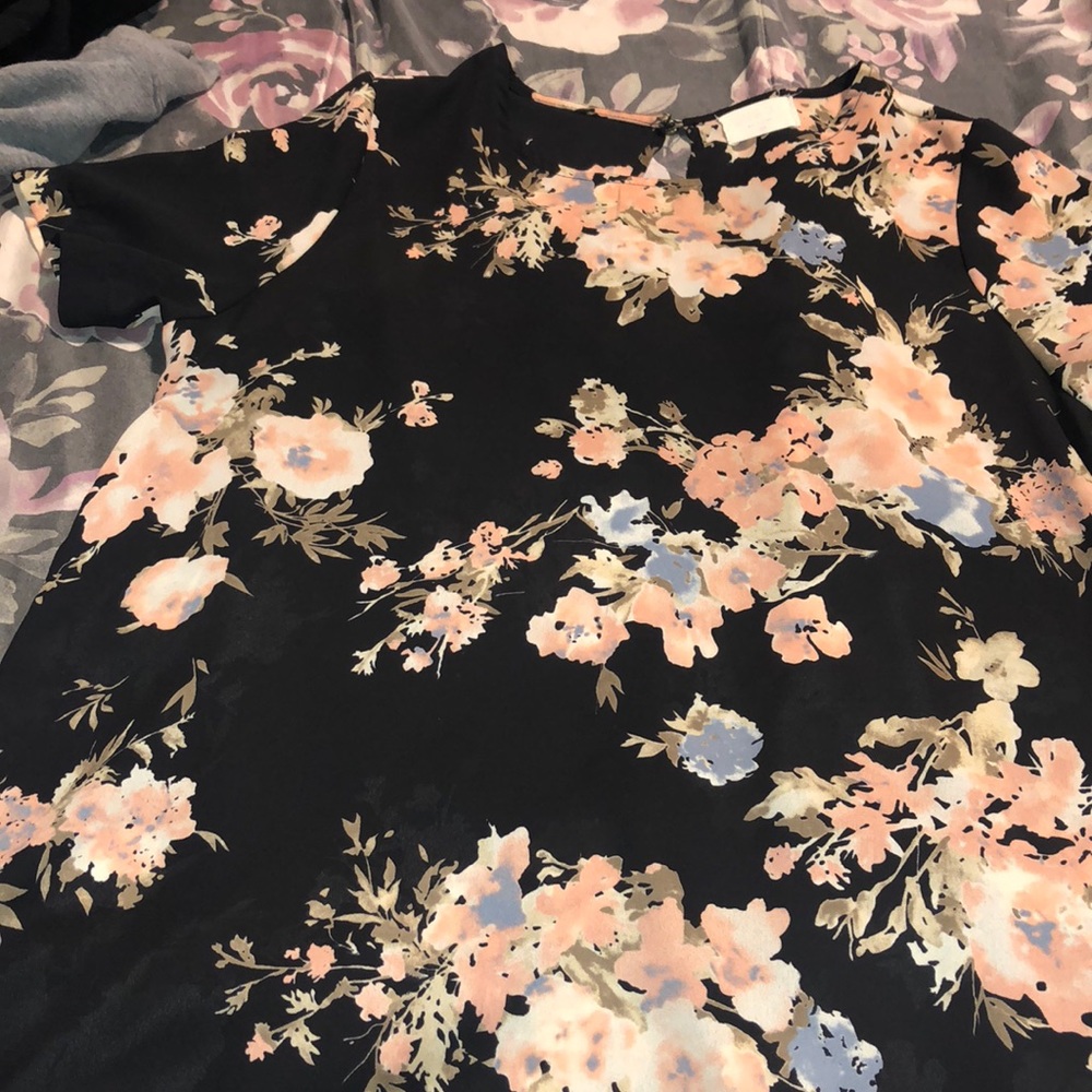 Floral semi sheer top